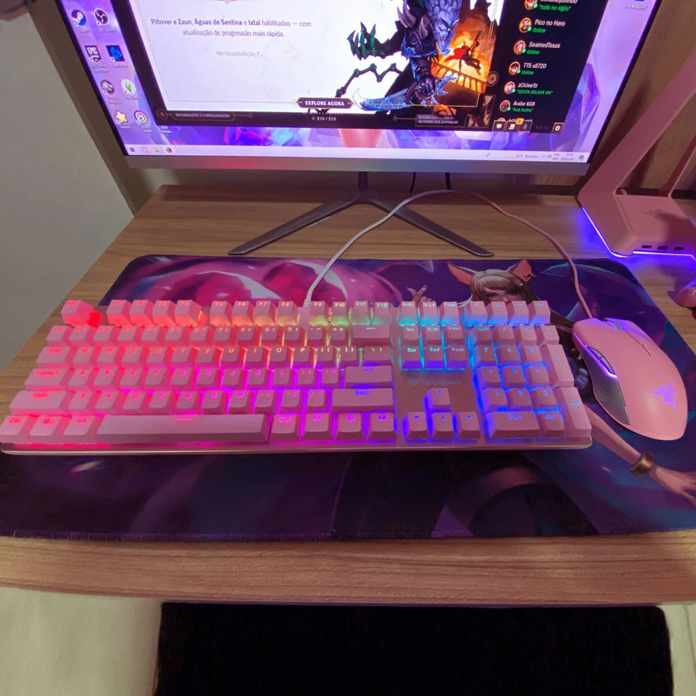 104pcs Universal Mechanical Keyboard Keycaps Ergonomic Blank Keycaps For Cherry MX Mechanical Keyboard Replacement Backlit Key
